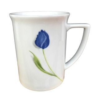 Studio Nova Blue Rhapsody Coffee Mug Cup Blue Tulip Floral Fine Porcelain CD302